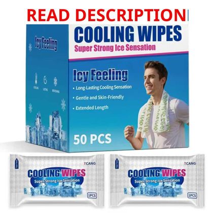 50 Pack Cooling Wipes for Neck & Face Green