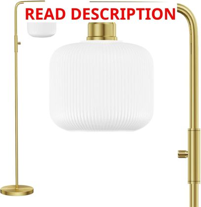 Glass Floor Lamp - 66" Tall White Shade