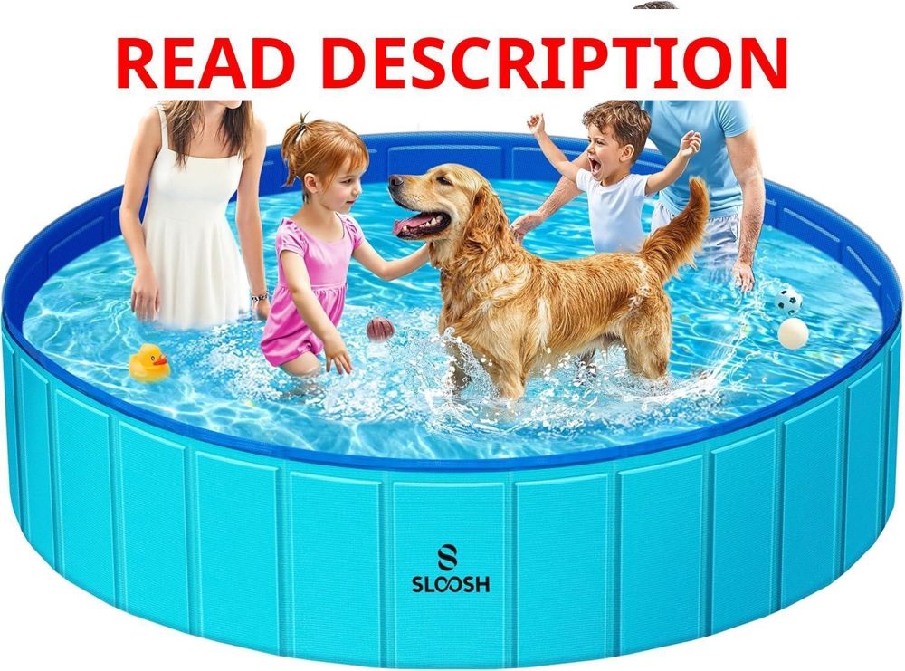 SLOOSH Foldable Dog Kiddie Pool - 71"x12" Blue