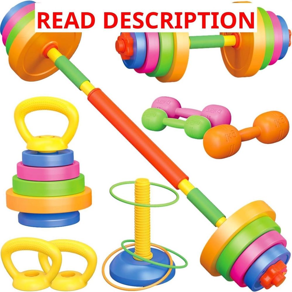 6-in-1 Kids Weight Set: Dumbbell Barbell