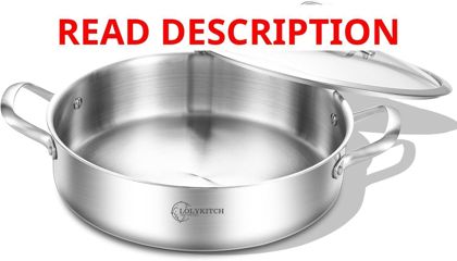 LOLYKITCH 6 Qt Tri-Ply Saut  Pan with Lid 12"