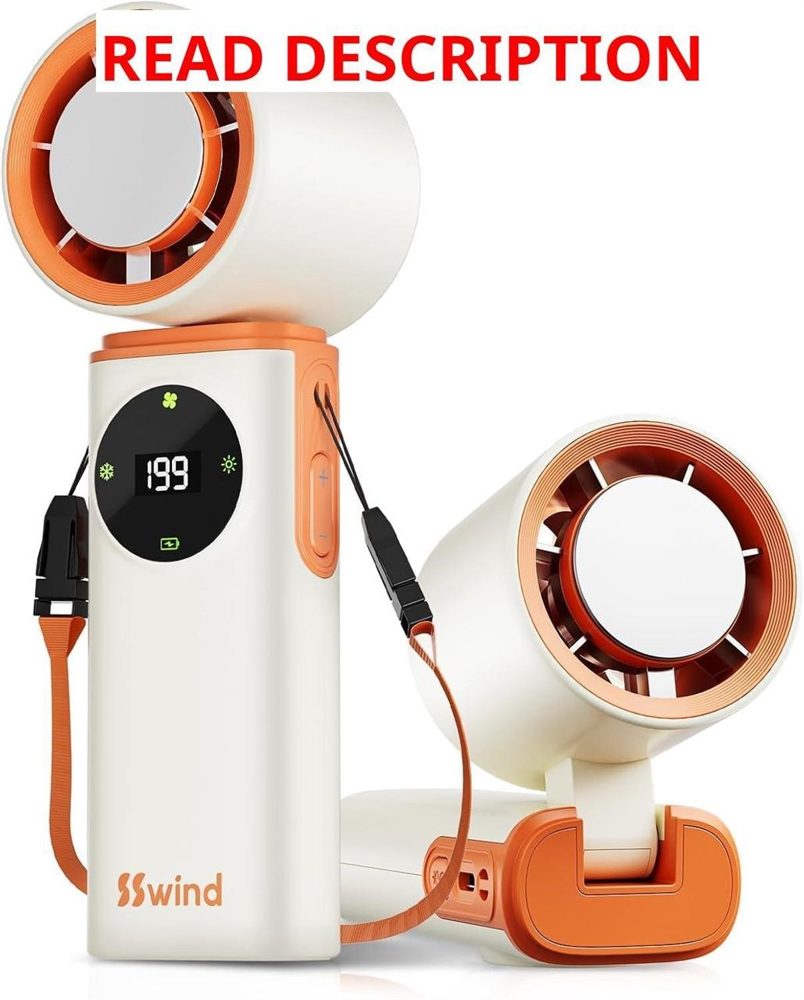 6000mAh Handheld Fan Ice Cooling (White)