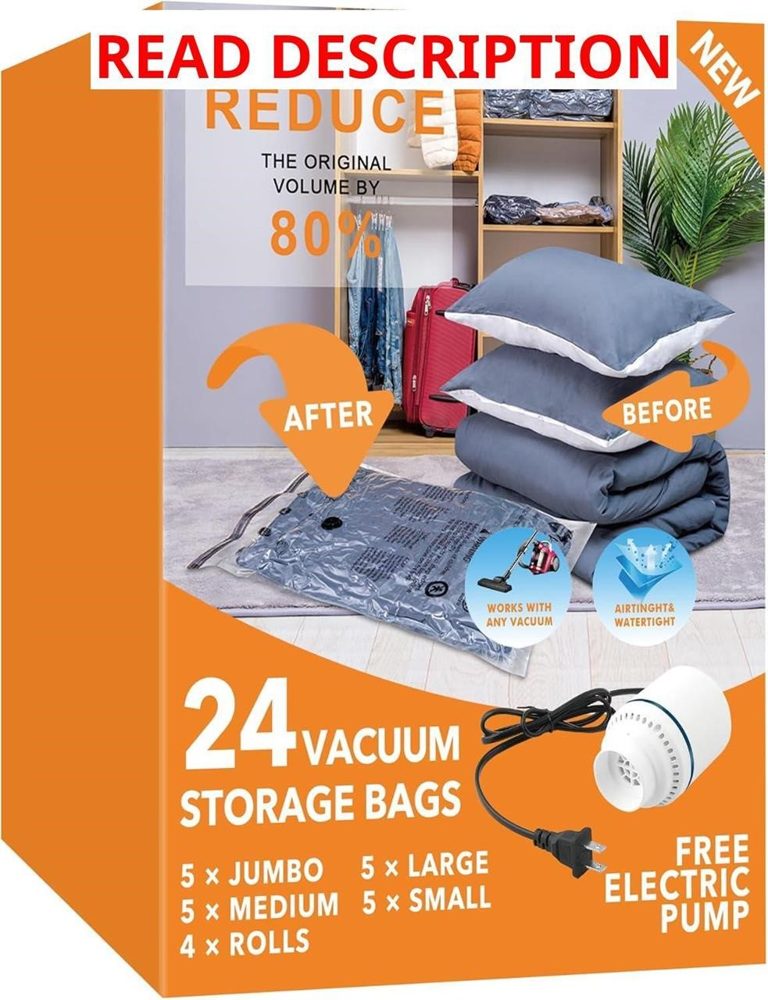 GONGSHI Vacuum Seal Bags with Pump - 24 Combo