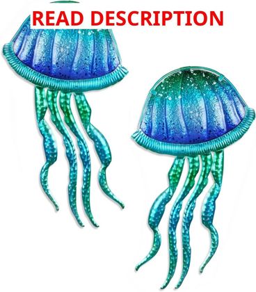 LIFFY Metal Jellyfish Wall Decor - 15in 2Pcs