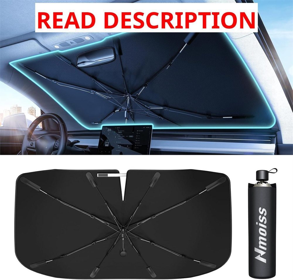 Nmoiss Windshield Sun Shade Umbrella 53x29