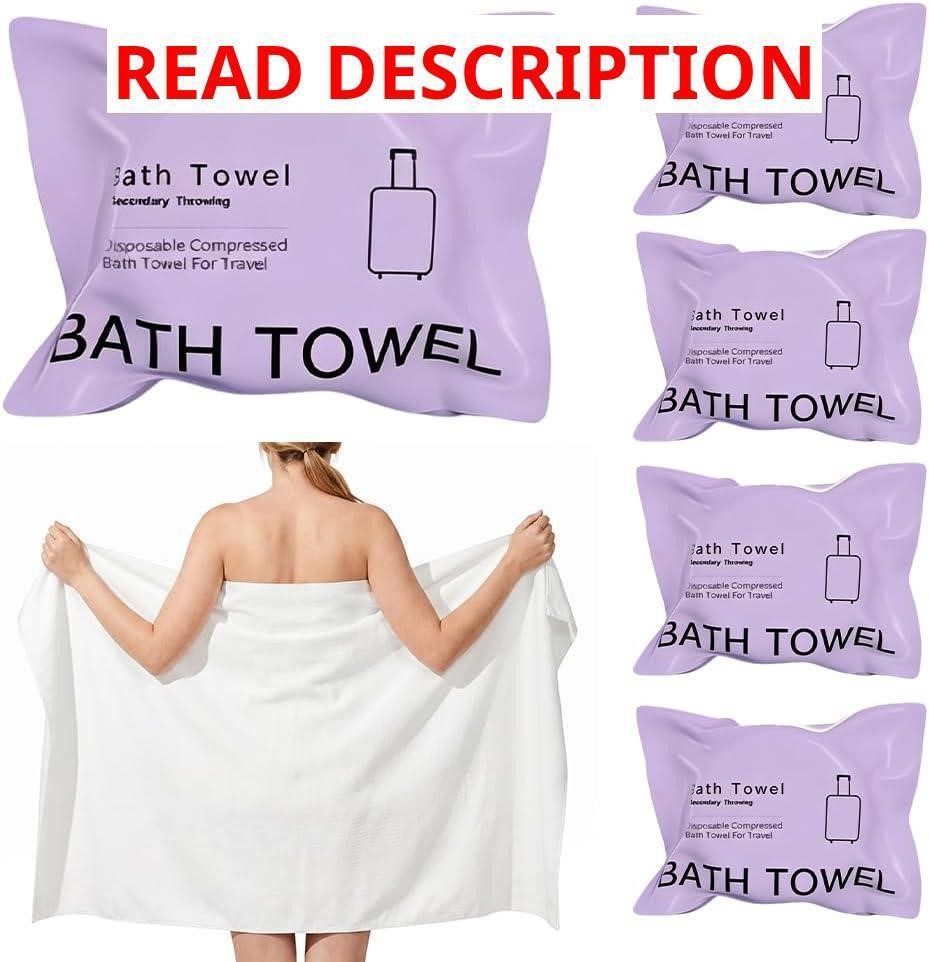5 Pack Compressed Bath Towel Tablets 55x27.5'