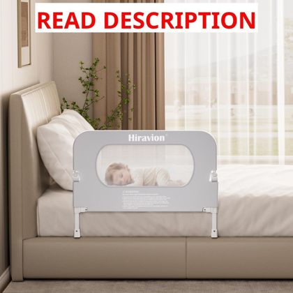 Bed Rail for Toddlers - 33" Foldable Grey