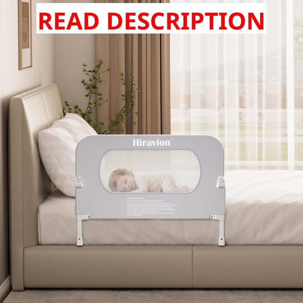 Bed Rail for Toddlers - 33" Foldable Grey