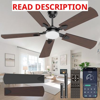 52" Ceiling Fan with Lights DC Motor