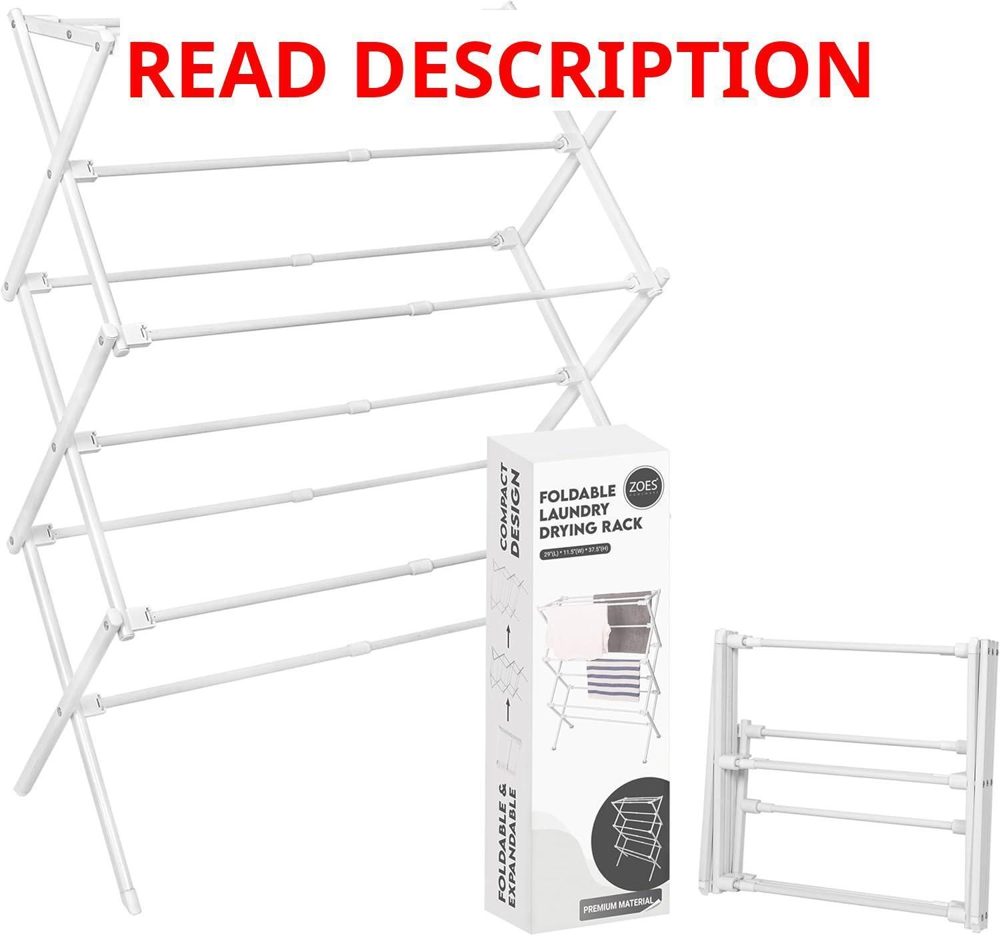 ZOES HOMEWARE Foldable Drying Rack White