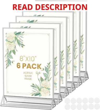 8x10 Silver Frames   6Pcs Double-Sided
