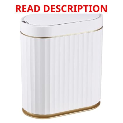 ELPHECO 2gal Sensor Trash Can Lid White Gold