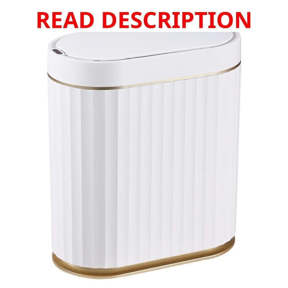 ELPHECO 2gal Sensor Trash Can Lid White Gold
