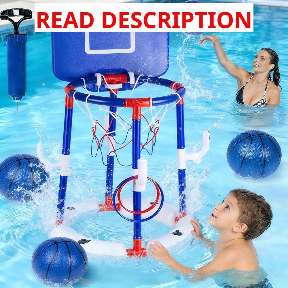 Taotuo Blue Floating Pool Hoop with Backboard