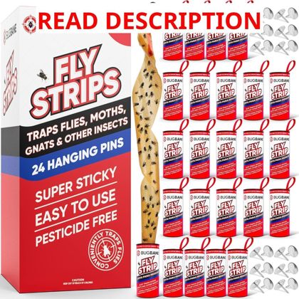 Fly Strips Indoor Sticky 24pk Fly Trap