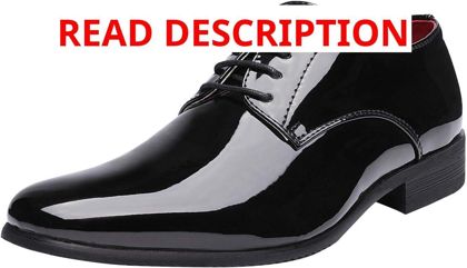 Bruno Marc Men's Faux Patent Tuxedo Shoes