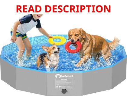 Peteast Foldable Dog Pool   64" Round Bathtub