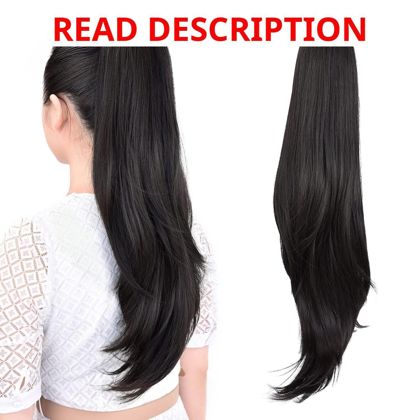Claw Clip Ponytail Extension 24" Black
