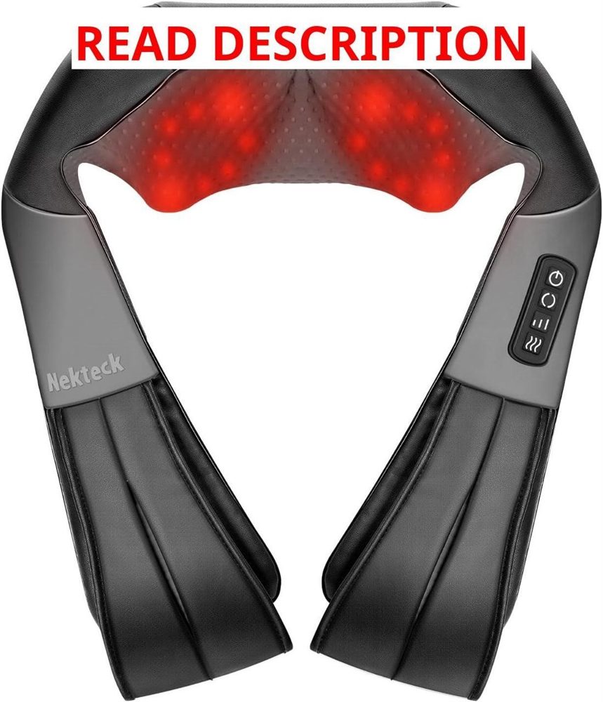 Nekteck Shiatsu Neck Massager w/ Heat 3D