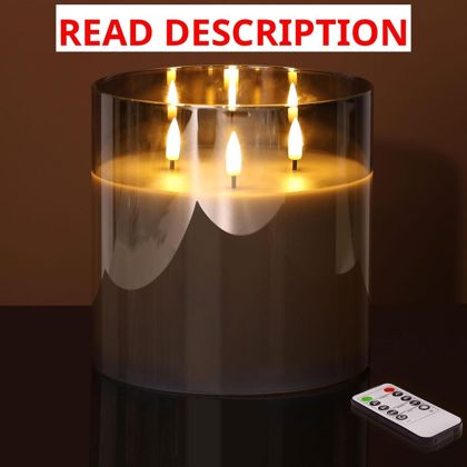 Eywamage 3-Wick LED Candle with Remote  6"H6"