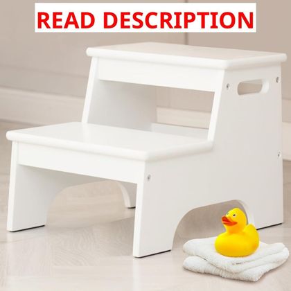 Forbena Toddler Step Stool White 2 Steps
