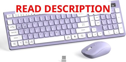 Wireless Keyboard and Mouse Combo: Purple