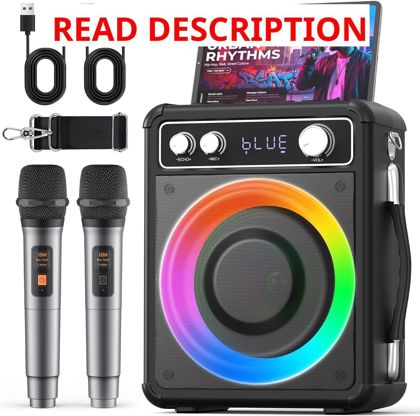 VOSOCO Karaoke Machine with 2 Wireless Mics
