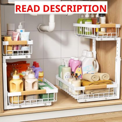 PXRACK Under Sink Organizer 2-Tier White-2Pack