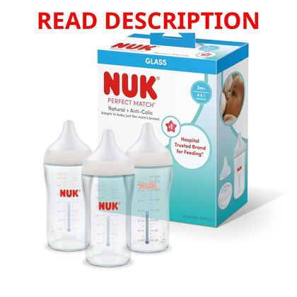 NUK Perfect Match Glass Anti-Colic Bottle 8 oz