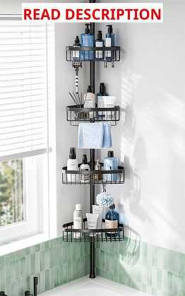 Corner Shower Caddy Tension Pole   4-Tier