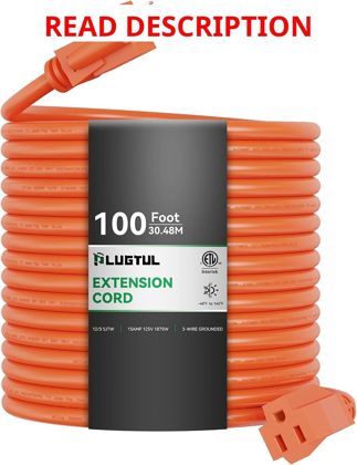 12 GA Outdoor Extension Cord 200ft 15A SJTW