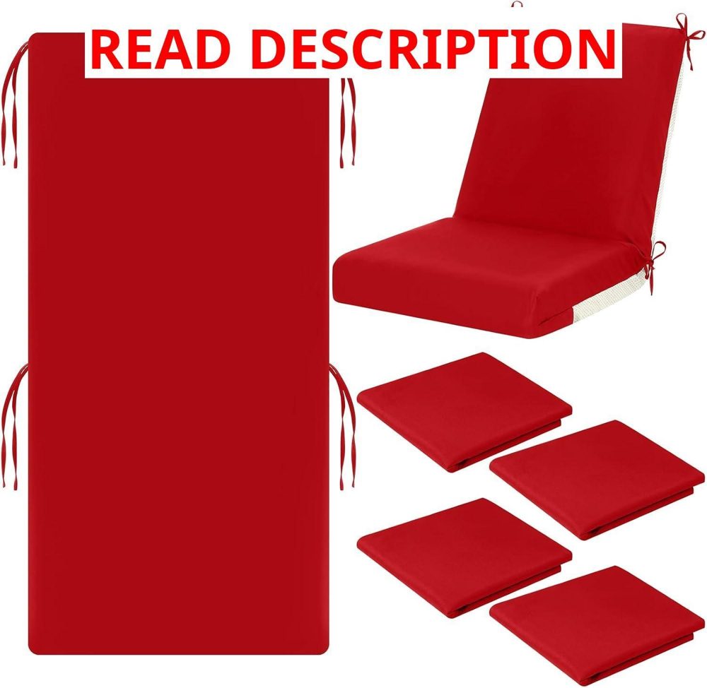 Tudomro 4 Pcs Outdoor Chair Cushion Covers Red
