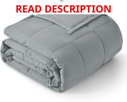 Weighted Blanket 12lb Twin 48x72 Grey