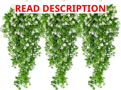 RECUTMS Artificial Hanging Plants  UV 2Pcs