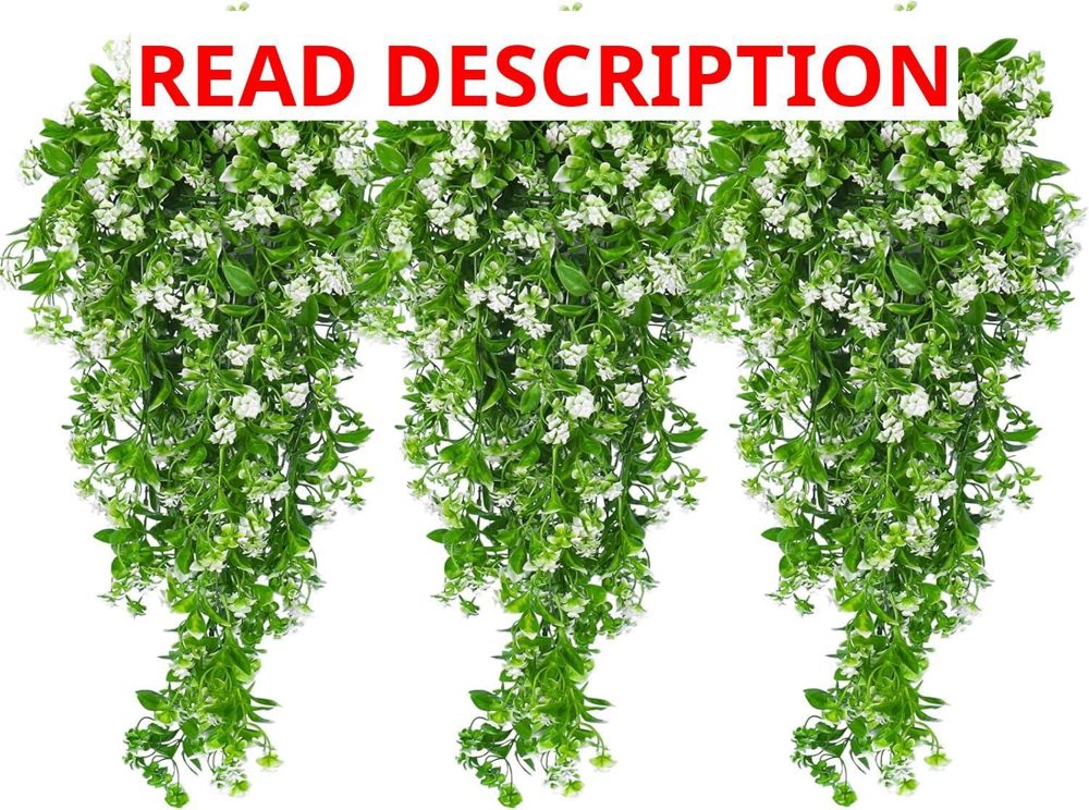 RECUTMS Artificial Hanging Plants UV 2Pcs
