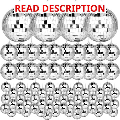 74 Pcs Mini Disco Mirror Ball Ornaments