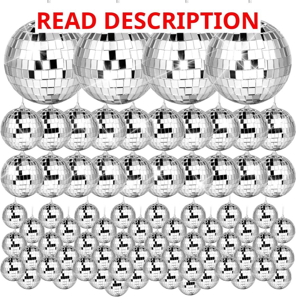74 Pcs Mini Disco Mirror Ball Ornaments