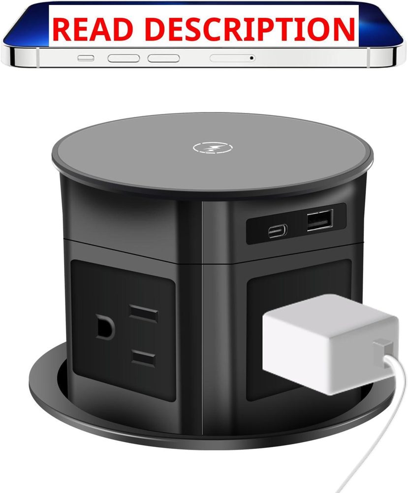 Pop-Up Outlet: 15W Wireless Charger - Black