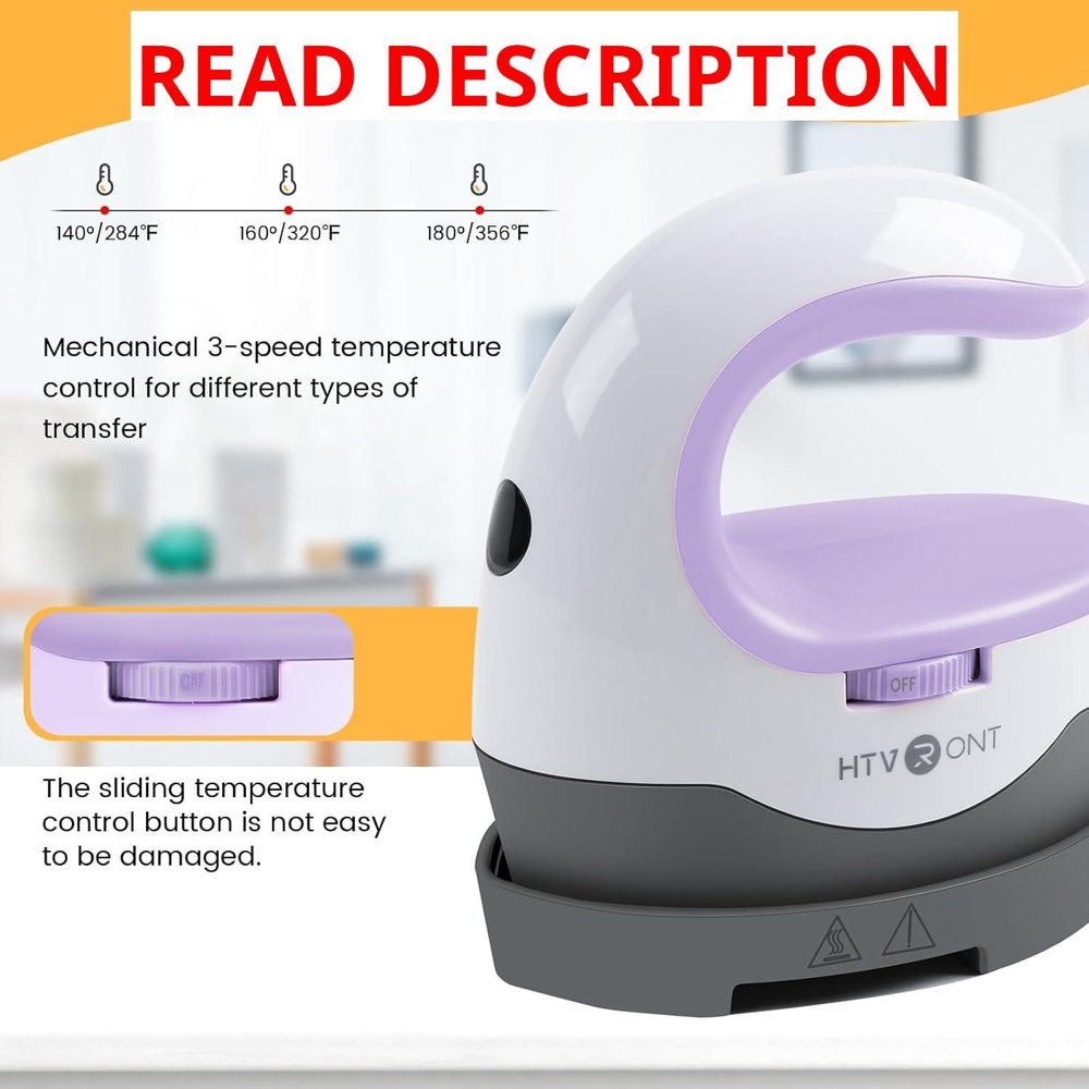 HTVRONT Mini Heat Press 3 Settings