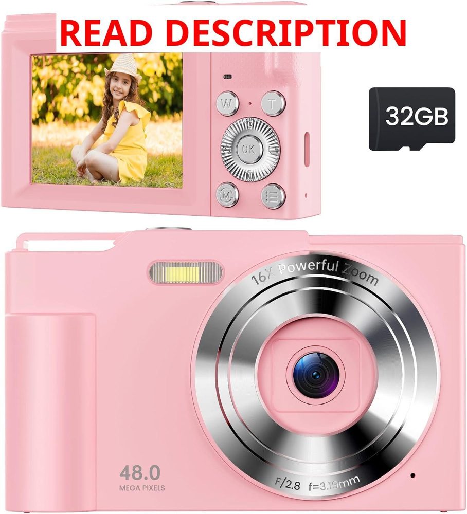 Digital Camera for Kids: Pink Camera for Teens