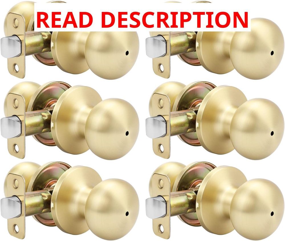 Goldenwarm Brushed Gold Interior Knobs 6 pack