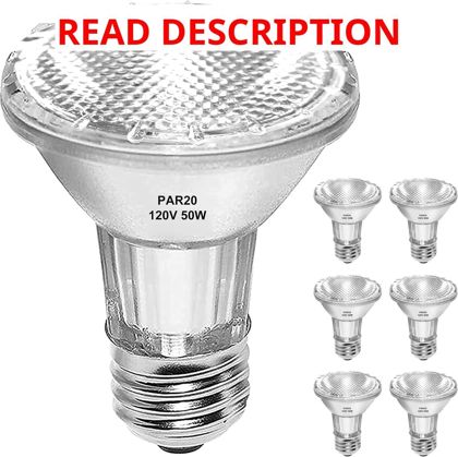 PAR20 Flood 50W 120V Bulbs 3 Pack 50W Halogen