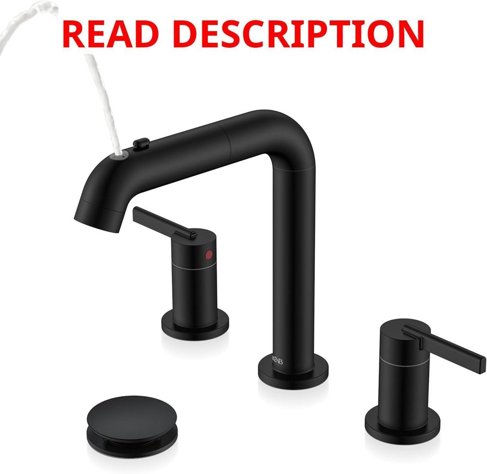 Matte Black 2-Handle Pull-Down Faucet 8"