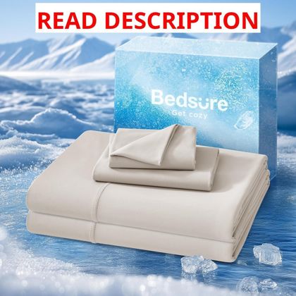 Bedsure Cooling Sheets King 4 Pieces Beige