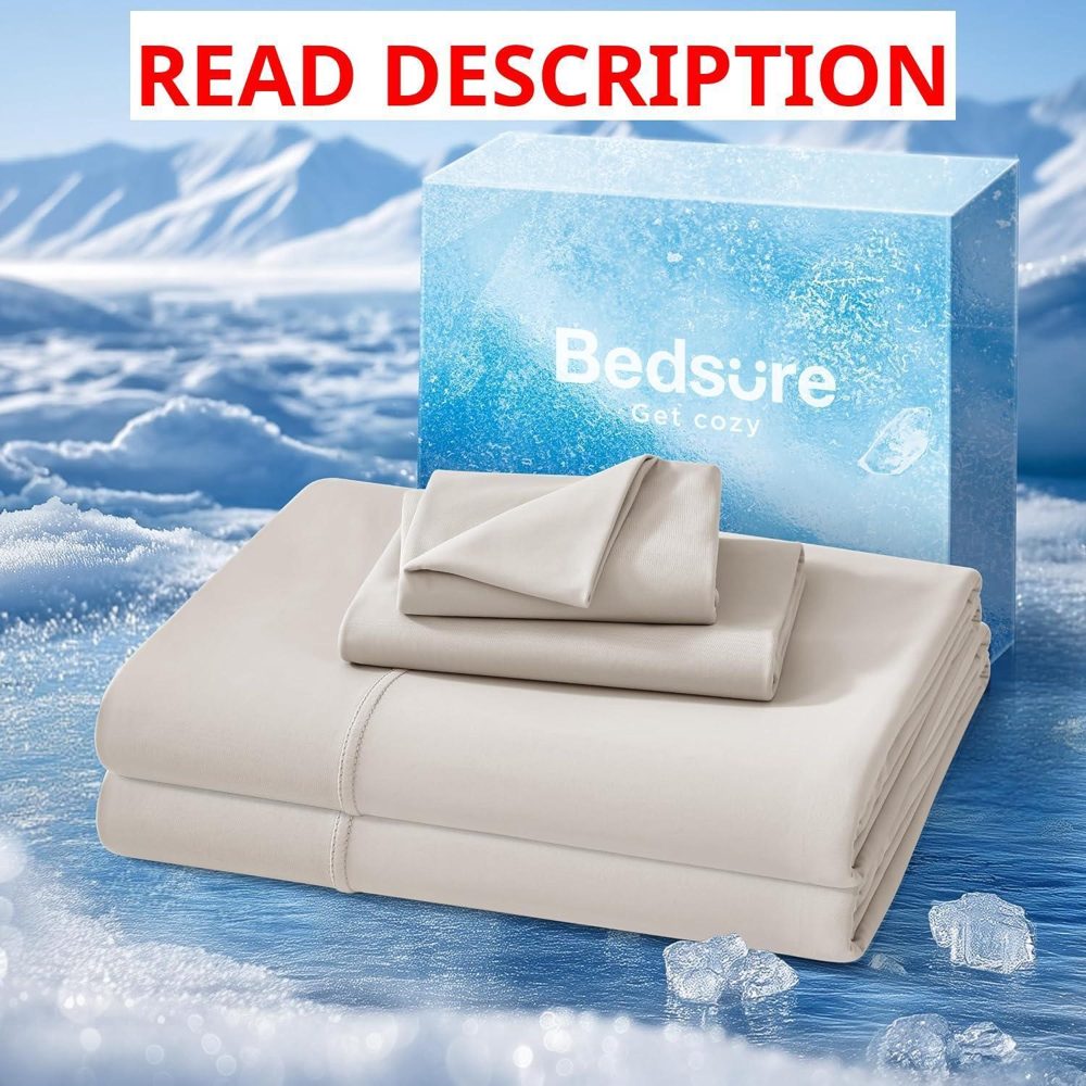 Bedsure Cooling Sheets King 4 Pieces Beige