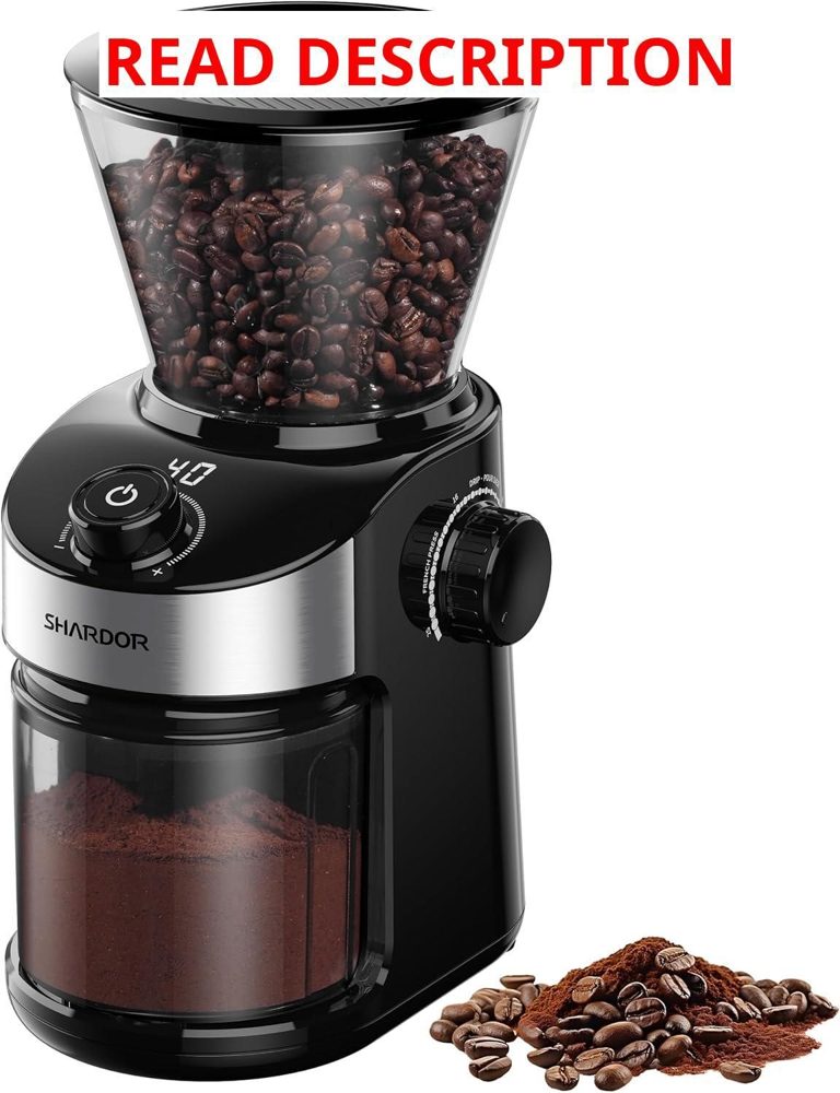 SHARDOR Burr Coffee Grinder 32 Sizes Black