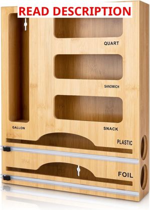 Nikuy Ziplock Bag Organizer w Foil & Plastic Wrap