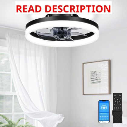 VOLISUN 13" Small Ceiling Fan with Light