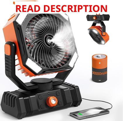Camping Fan 30000mAh Battery Fan