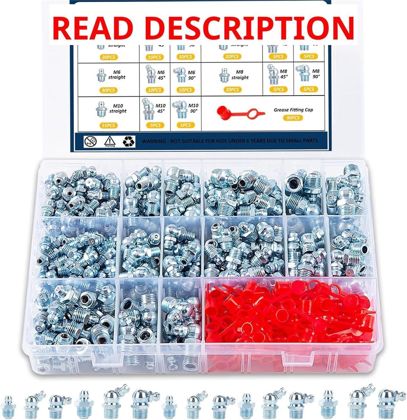 SAE/Metric Grease Fittings Kit 1/4 1/8" M6 M10